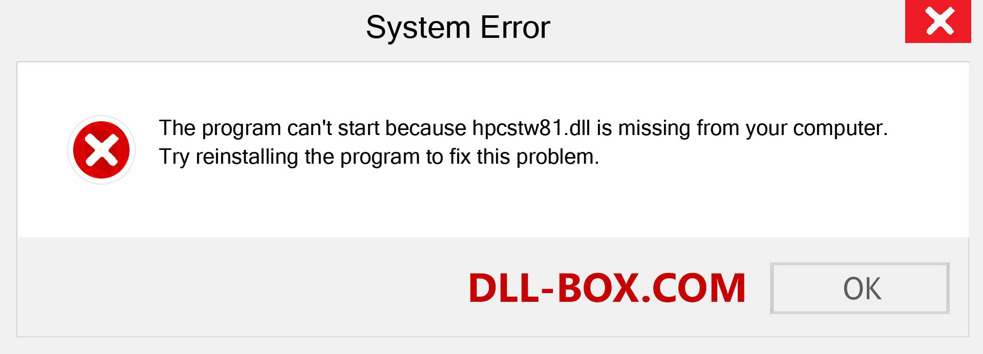  hpcstw81.dll file is missing?. Download for Windows 7, 8, 10 - Fix  hpcstw81 dll Missing Error on Windows, photos, images